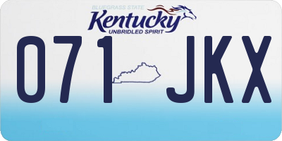 KY license plate 071JKX