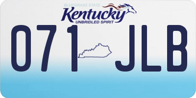 KY license plate 071JLB