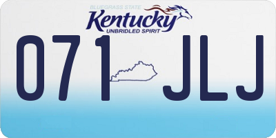 KY license plate 071JLJ
