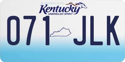 KY license plate 071JLK