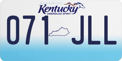 KY license plate 071JLL