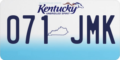 KY license plate 071JMK