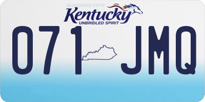 KY license plate 071JMQ