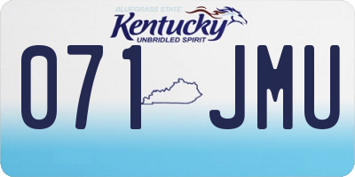 KY license plate 071JMU