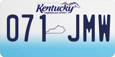 KY license plate 071JMW