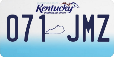 KY license plate 071JMZ