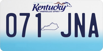 KY license plate 071JNA