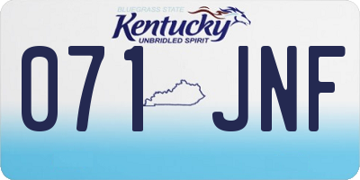 KY license plate 071JNF