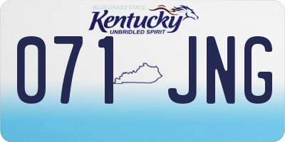 KY license plate 071JNG