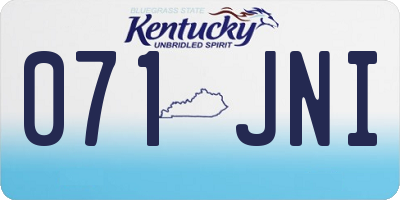 KY license plate 071JNI