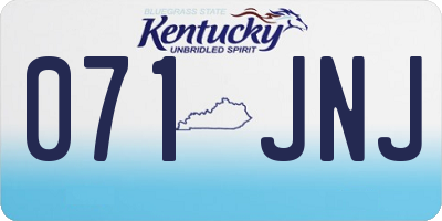 KY license plate 071JNJ