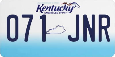 KY license plate 071JNR