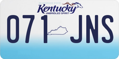 KY license plate 071JNS