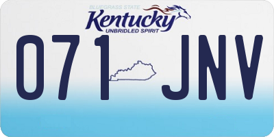 KY license plate 071JNV