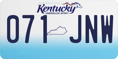 KY license plate 071JNW