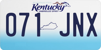 KY license plate 071JNX