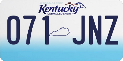 KY license plate 071JNZ
