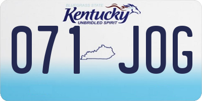 KY license plate 071JOG