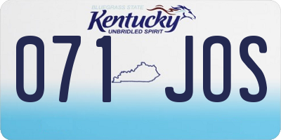 KY license plate 071JOS