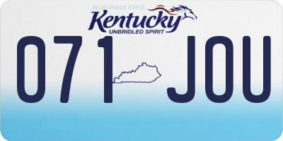 KY license plate 071JOU