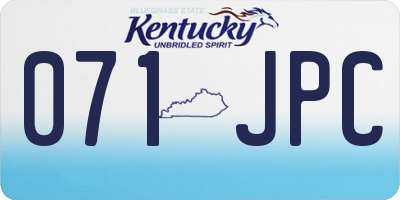 KY license plate 071JPC