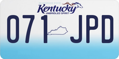 KY license plate 071JPD