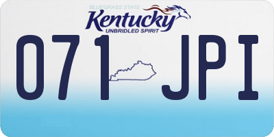 KY license plate 071JPI