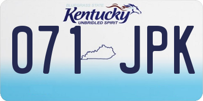 KY license plate 071JPK