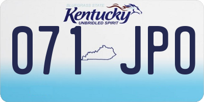 KY license plate 071JPO