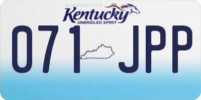 KY license plate 071JPP