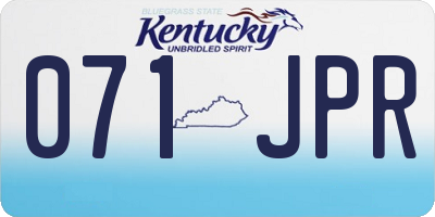 KY license plate 071JPR