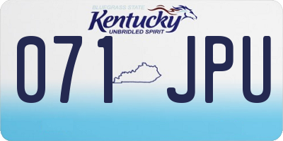 KY license plate 071JPU