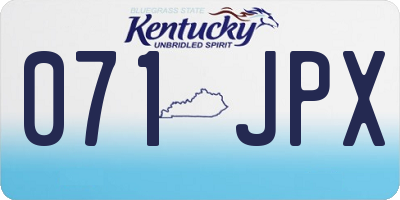 KY license plate 071JPX