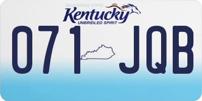KY license plate 071JQB