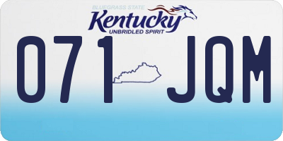 KY license plate 071JQM