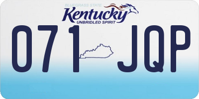 KY license plate 071JQP
