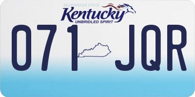 KY license plate 071JQR