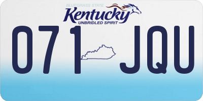 KY license plate 071JQU