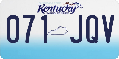 KY license plate 071JQV