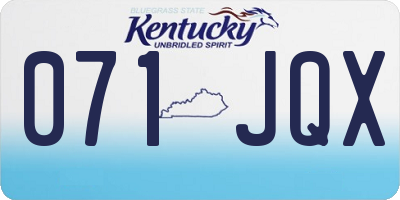 KY license plate 071JQX