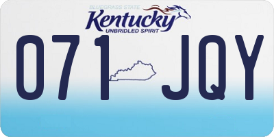 KY license plate 071JQY