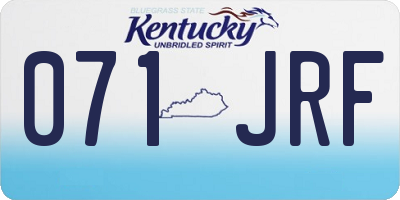 KY license plate 071JRF