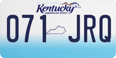 KY license plate 071JRQ