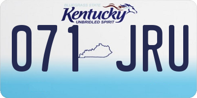 KY license plate 071JRU