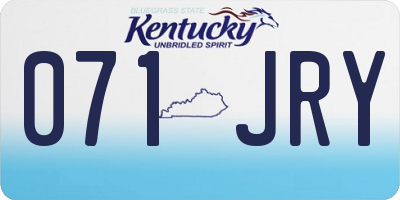 KY license plate 071JRY