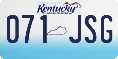 KY license plate 071JSG