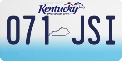 KY license plate 071JSI