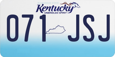 KY license plate 071JSJ