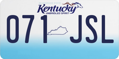 KY license plate 071JSL