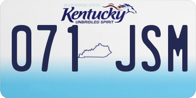KY license plate 071JSM